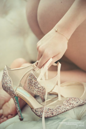 Toronto Boudoir Photography by Dream Boudoir Toronto | Female Photographer Alishba | Bridal boudoir wedding shoes gift